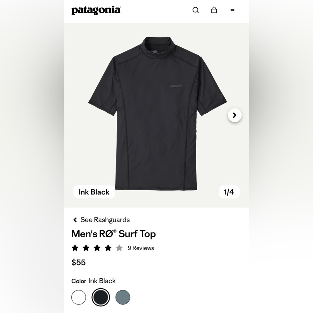 PATAGONIA Men’s R0 Rash Guard - 40+ UV Sun Protection - NWT - Picture 5 of 12